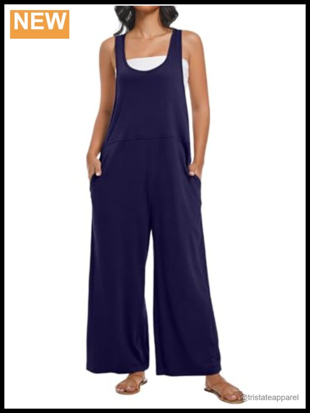 Women's Summer Jumpsuit Loose Overalls Wide Leg Romper Pockets Polyester Cotton